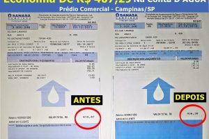 Comparação de conta de água: Antes e Depois